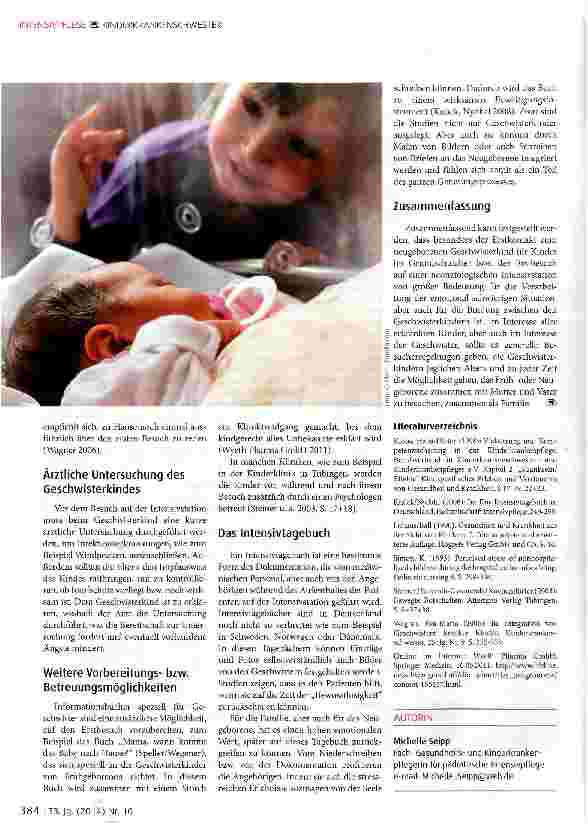 Vorschauseite 3: Geschwisterbesuche auf einer neonatologischen Intensivstation