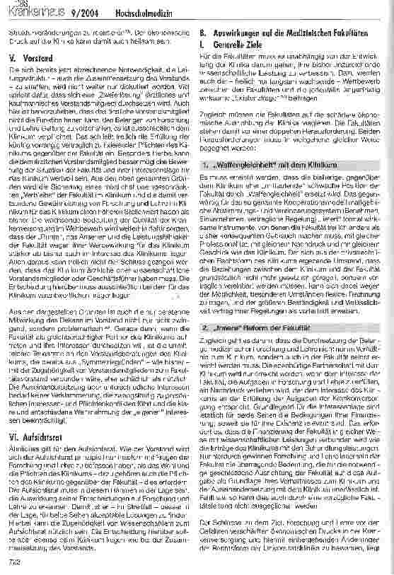 Vorschauseite 2: Medizinische Fakultäten und Universitätsklinika im DRG-Zeitalter (II)
