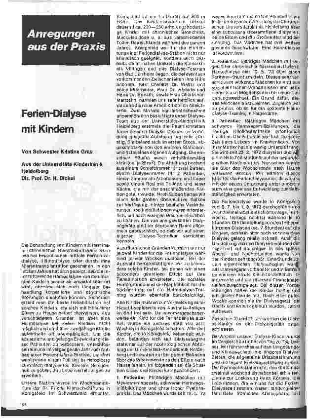 Vorschauseite 1: Ferien-Dialyse mit Kindern