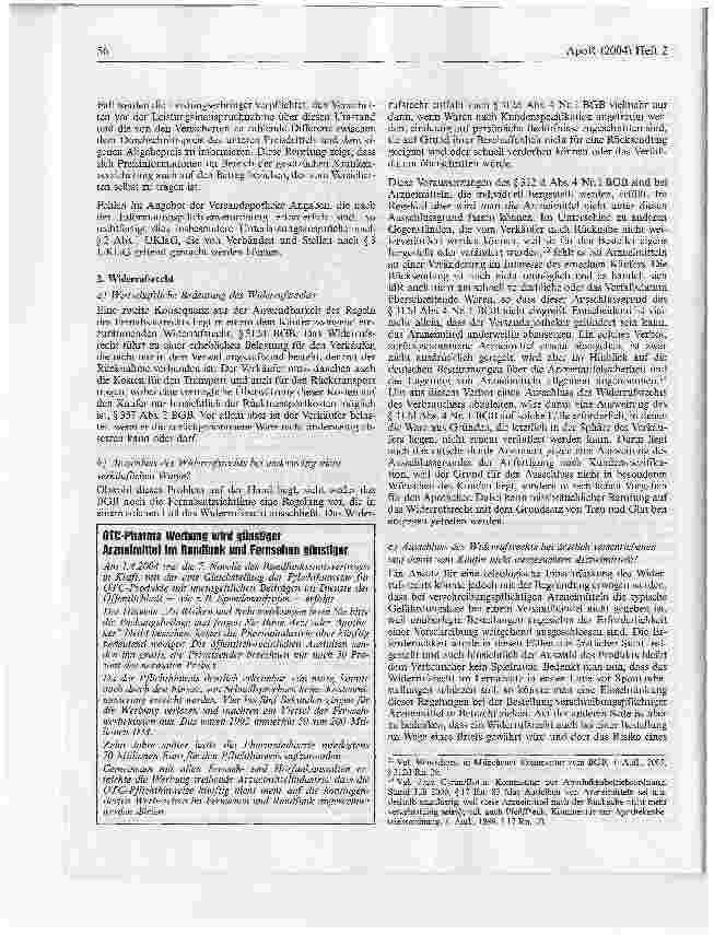 Vorschauseite 4: Versandhandel mit Arzneimitteln aus zivilrechtlicher Sicht