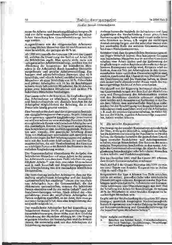 Vorschauseite 3: Soziale Unternehmen zur Beschäftigung von Behinderten und Benachteiligten -Charakter, Bedeutung und Aufgaben am Beispiel ihrer Entwicklung in Italien und Großbritannien