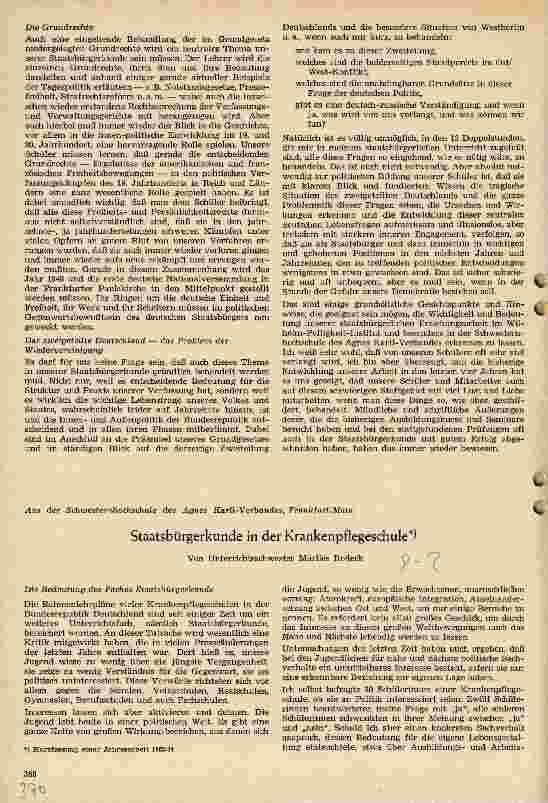 Vorschauseite 1: Staatsbürgerkunde in der Krankenpflegeschule