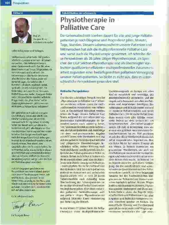 Vorschauseite 1: Physiotherapie in Palliative Care