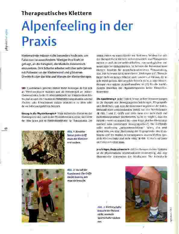 Vorschauseite 1: Therapeutisches Klettern Alpenfeeling in der Praxis
