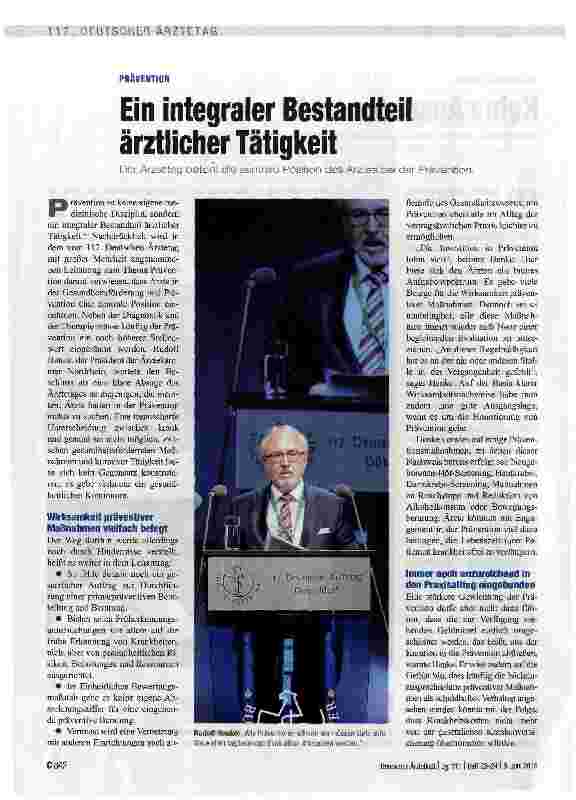 Vorschauseite 1: Ein integraler Bestandteil ärztlicher Tätigkeit