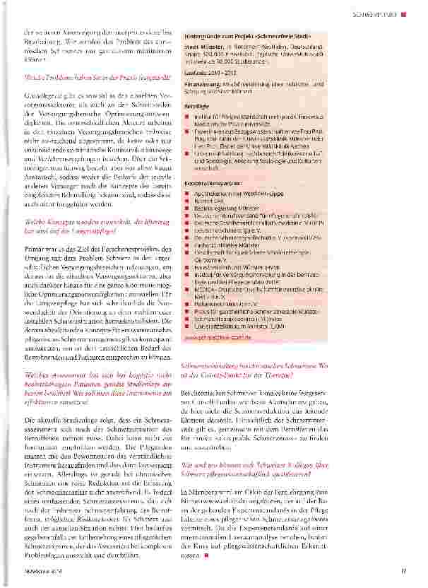Vorschauseite 2: «Schmerzmanagement muss zum Thema gemacht werden»