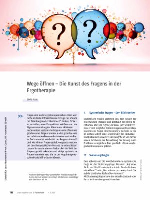 Vorschauseite 1: Wege öffnen - Die Kunst des Fragens in der Ergotherapie
