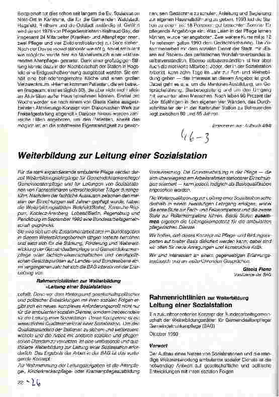 Vorschauseite 1: Weiterbildung zur Leitung einer Sozialstation