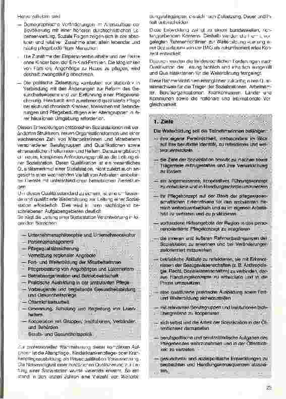 Vorschauseite 2: Weiterbildung zur Leitung einer Sozialstation
