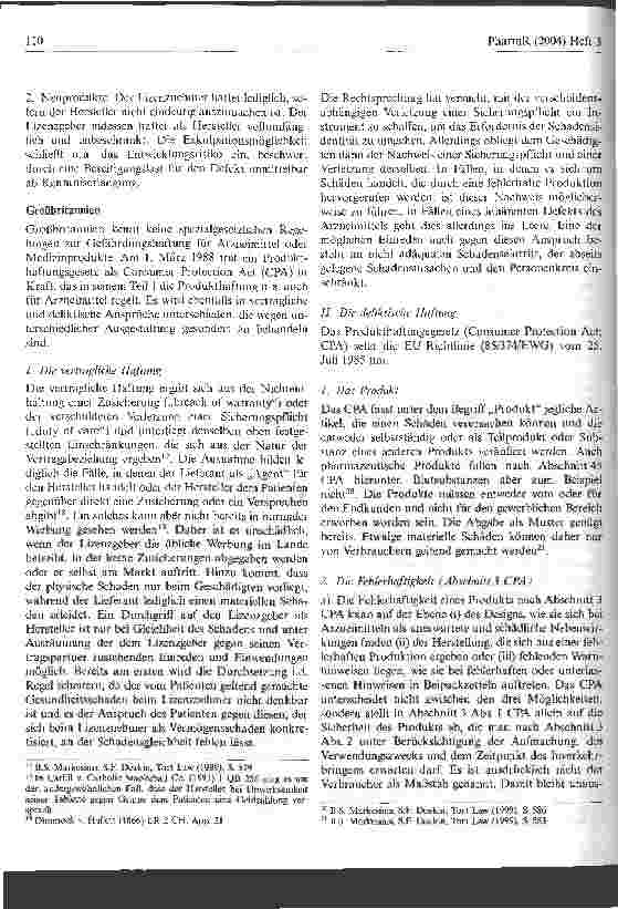 Vorschauseite 4: Zur Produkthaftungsproblematik beim Vertrieb von Arzneimitteln durch den Lizenznehmer bei innerdeutscher und grenzüberschreitender Belieferung durch den Lizenzgeber