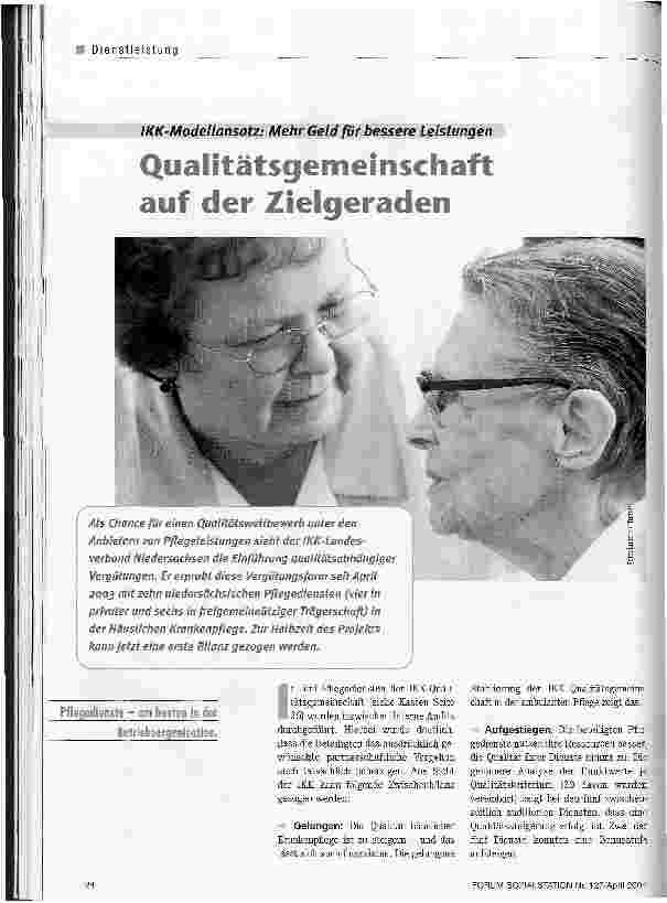 Vorschauseite 1: Qualitätsgemeinschaft auf der Zielgeraden