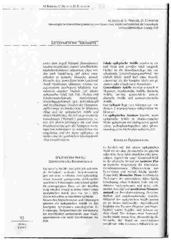 Vorschauseite 1: LEITSYMPTOM KRÄMPFE