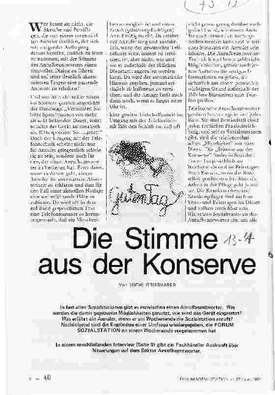 Vorschauseite 1: Die Stimme aus der Konserve