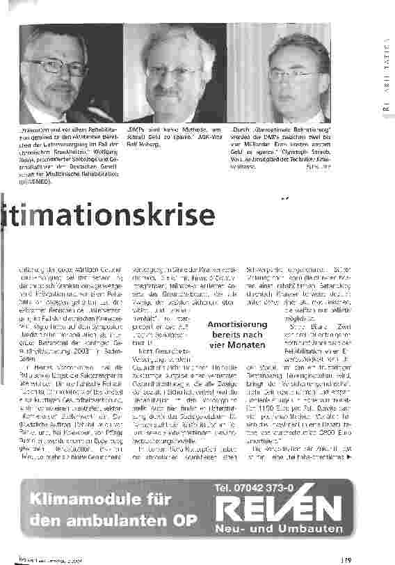Vorschauseite 2: Erfrischende Legitimationskrise Management chronisch Kranker, Aufgabe der Reha?