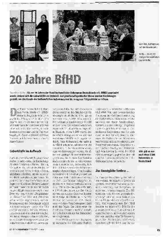 Vorschauseite 1: 20 Jahre BfHD