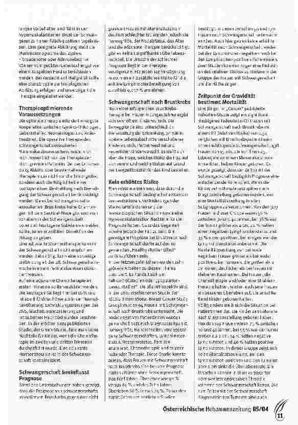 Vorschauseite 2: Spezielle Herausforderung: Schwangerschaft und Brustkrebs