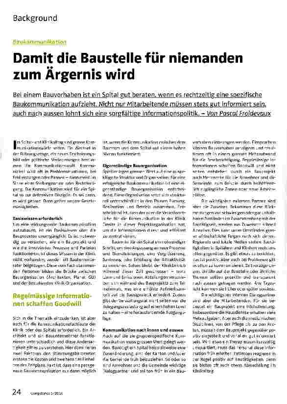 Vorschauseite 1: Baukommunikation - Damit die Baustelle für niemanden zum Ärgernis wird