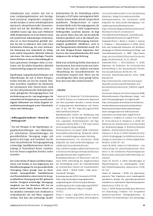 Vorschauseite 6: Therapieberufe Ergotherapie, Logopädie/ Sprachtherapie und Physiotherapie neu denken. Modernisierungsanforderungen für eine zeitgemäße gesundheitliche Versorgung