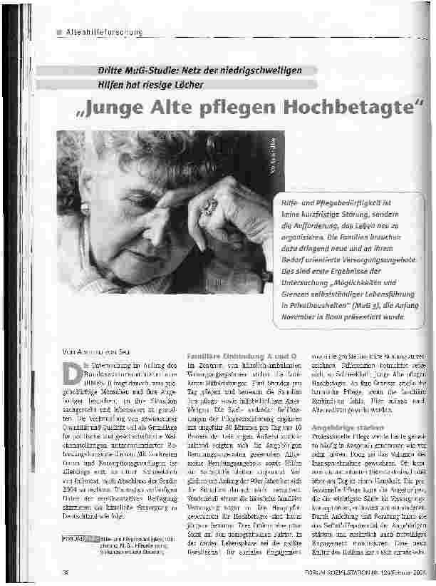 Vorschauseite 1: Junge Alte pflegen Hochbetagte