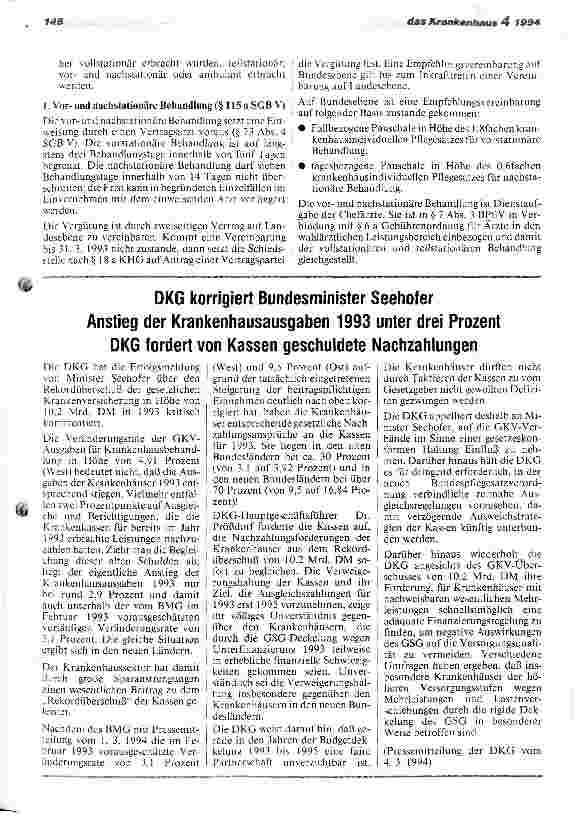 Vorschauseite 2: Neue Aufgaben und neue Entgeltsysteme für die Krankenhäuser