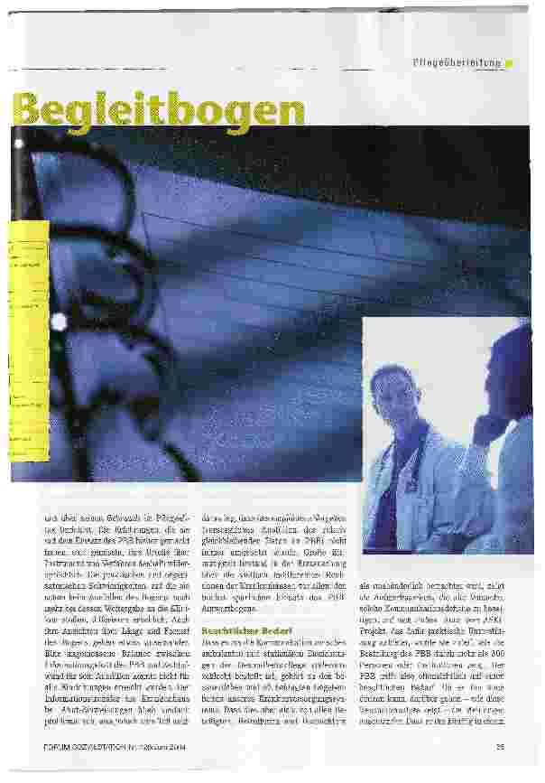 Vorschauseite 2: Der Patienten-BegleitbogenDer Versuch, die Kommunikation bei der Pflegeüberleitung zu verbessern