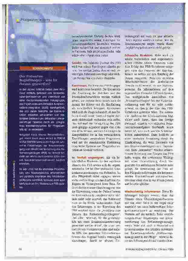 Vorschauseite 3: Der Patienten-BegleitbogenDer Versuch, die Kommunikation bei der Pflegeüberleitung zu verbessern