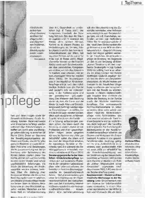 Vorschauseite 2: Gesundheitsförderung in der Kinderkrankenpflege