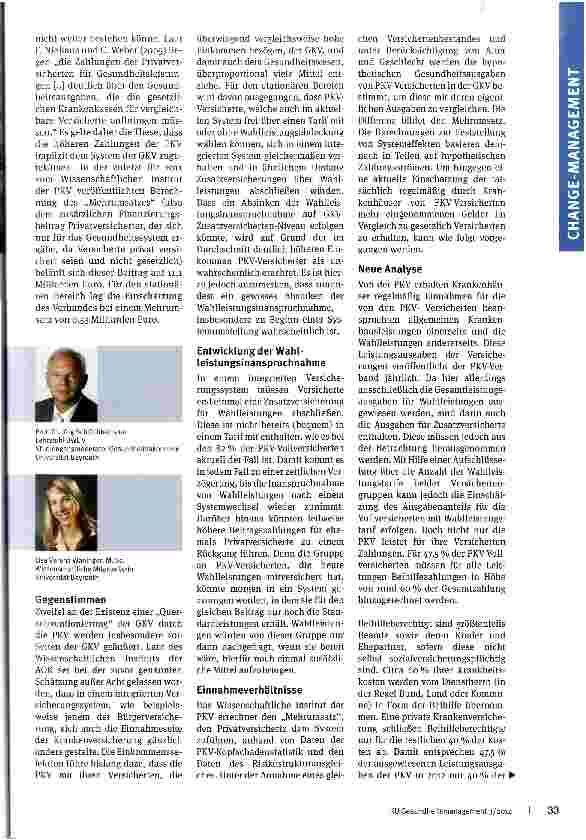 Vorschauseite 2: Neue Einnahmequellen erschließen Konsequenzen einer Abschaffung der PKV-Vollversicherung für Krankenhäuser