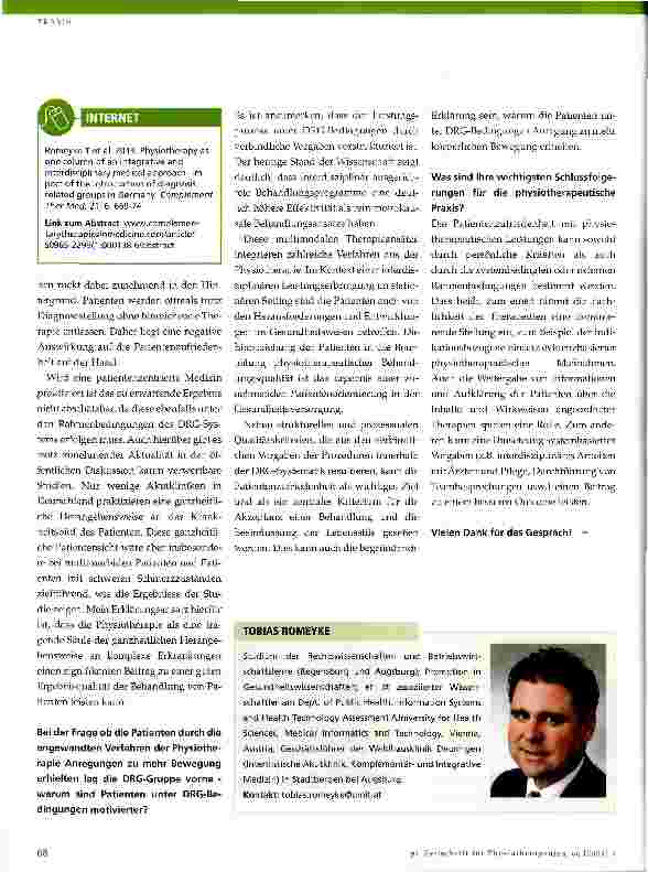 Vorschauseite 2: Patientenzufriedenheit mit der Physiotherapie in der Akutversorgung