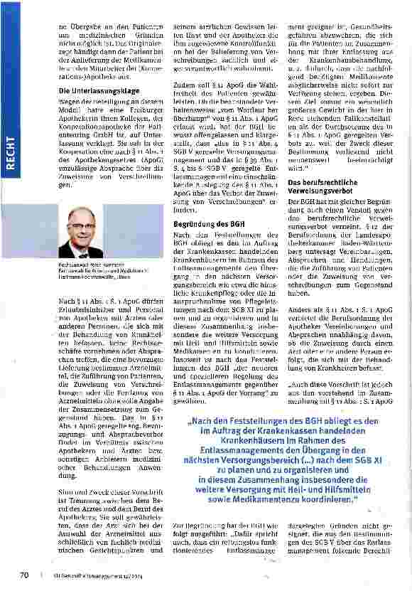 Vorschauseite 2: Entlassmanagementmodelle BGH bestätigt Zulässigkeit von Kooperationen