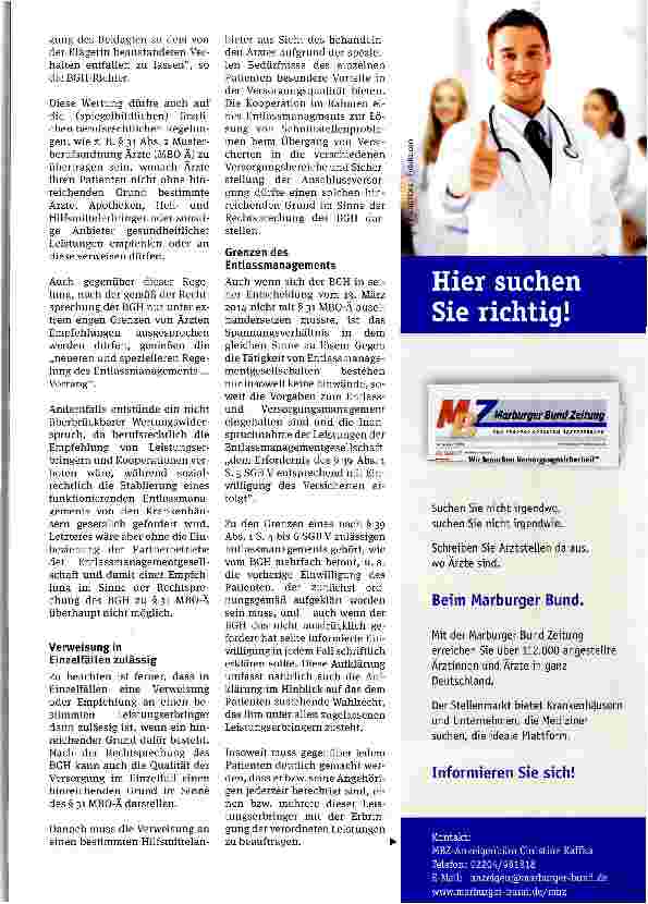 Vorschauseite 3: Entlassmanagementmodelle BGH bestätigt Zulässigkeit von Kooperationen