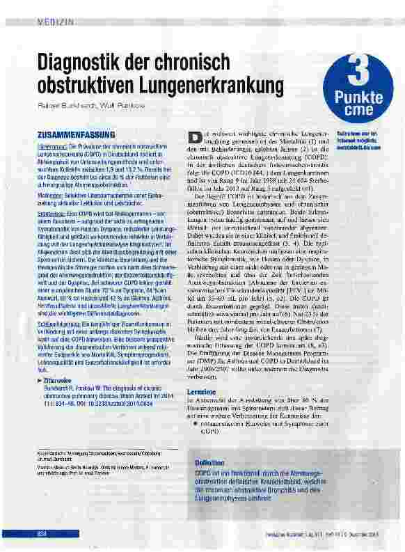 Vorschauseite 1: Diagnostik der chronisch obstruktiven Lungenerkrankung