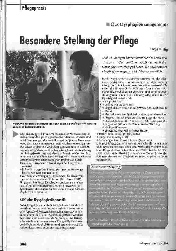 Vorschauseite 1: Besondere Stellung der Pflege