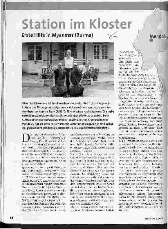 Vorschauseite 1: Station im Kloster Erste Hilfe in Myanmar (Burma)