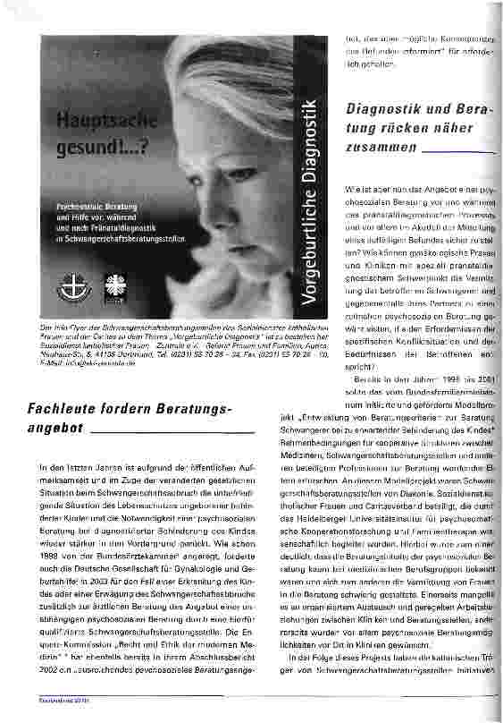 Vorschauseite 2: Raum für Fragen Psychosoziale Beratung im Kontext von Pränataldiagnostik