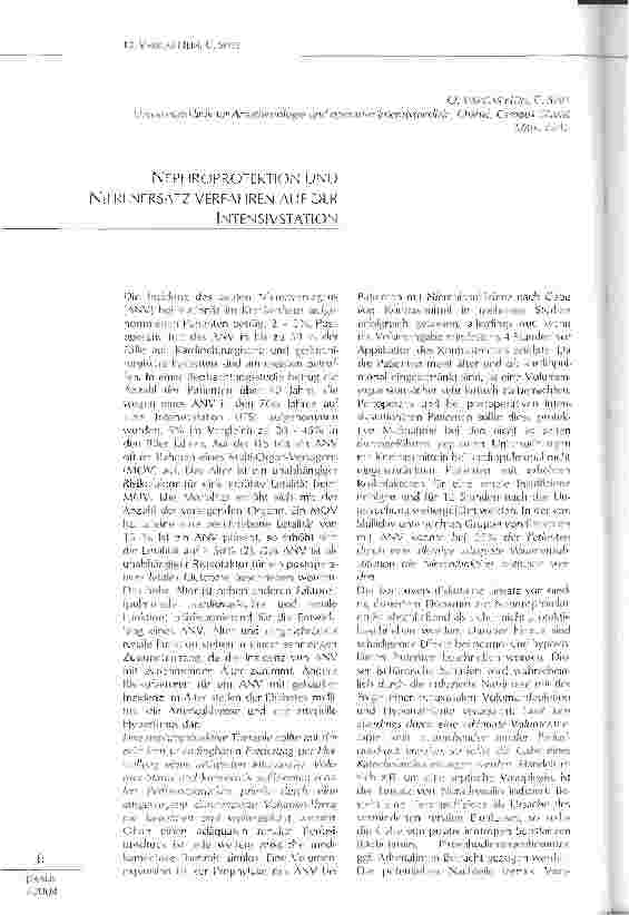 Vorschauseite 1: NEPHROPROTEKTION UND NIERENERSATZ-VERFAHREN AUF DERINTENSIVSTATION