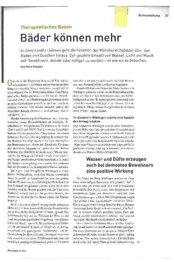 Vorschauseite 1: Bäder können mehrTherapeutisches Baden