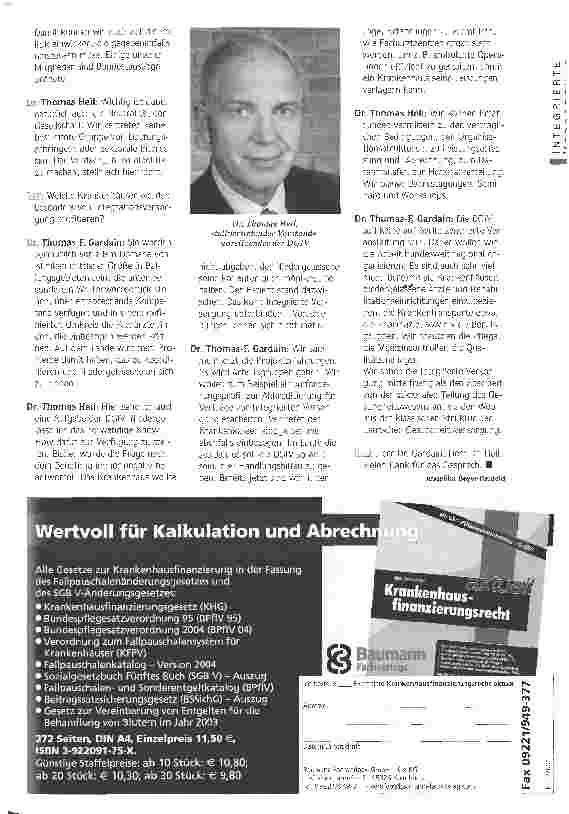 Vorschauseite 2: Abschied von der klassischen Struktur Die DGIV etabliert sich als Plattform für die Integrierte Versorgung
