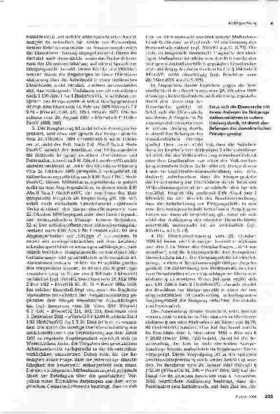 Vorschauseite 3: RechtsprechungZ U M P E R S O N A L V E R T R E T U N C S R E C H T