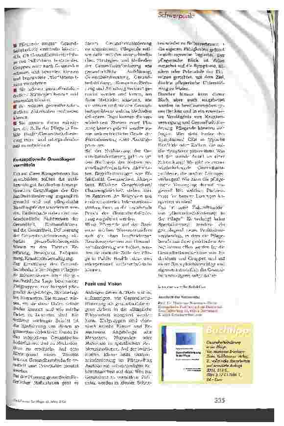 Vorschauseite 5: Pflegerische Handlungsfelder der Gesundheitsförderung Public Health