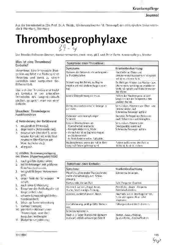 Vorschauseite 1: Thromboseprophylaxe