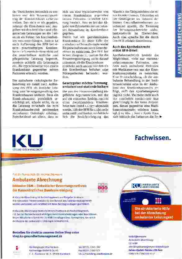 Vorschauseite 2: Keine Körperschaftsteuer bei ambulanten Zytostatika