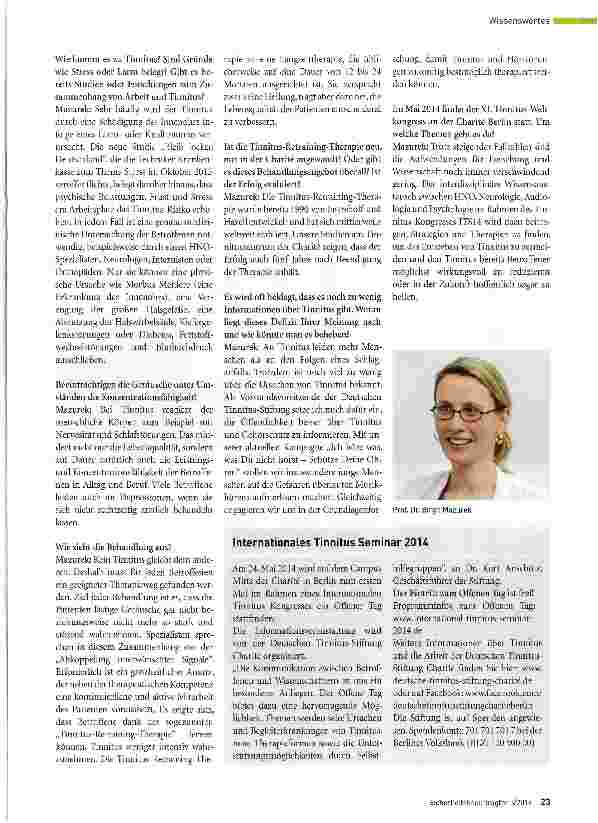 Vorschauseite 2: Kein Tinnitus gleicht dem anderen