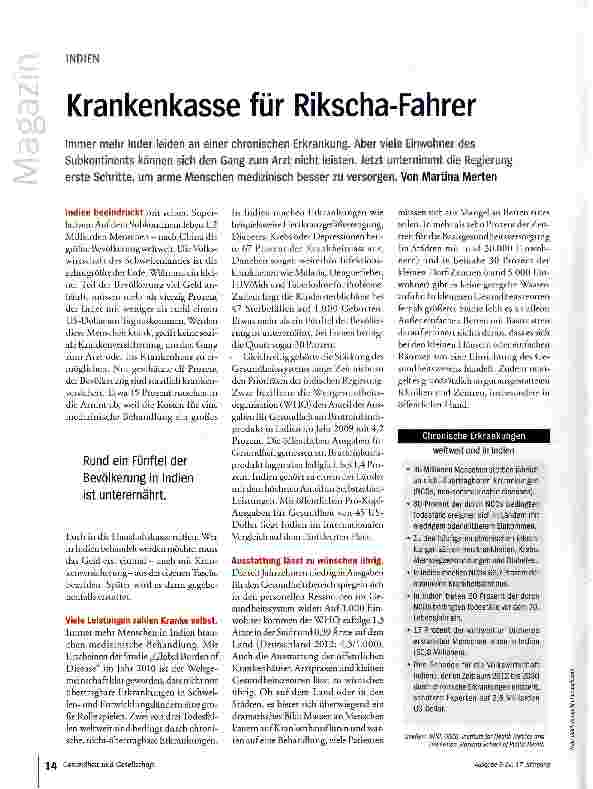 Vorschauseite 1: Krankenkasse für Rikscha-Fahrer