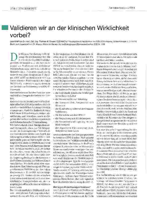 Vorschauseite 1: Validieren wir an der klinischen Wirklichkeit vorbei?