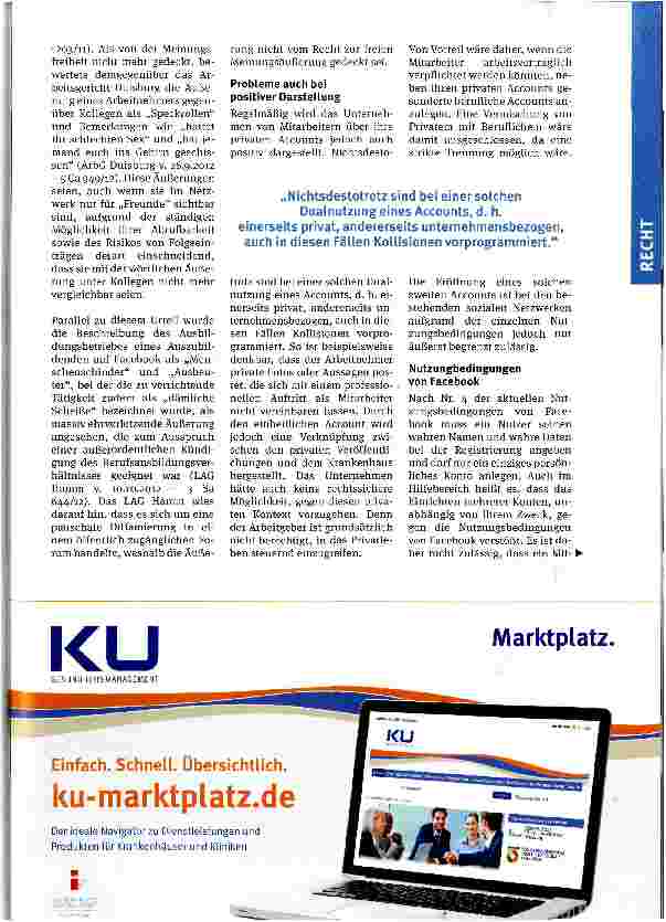 Vorschauseite 2: Ja zu Sozialen Netzwerken -Nein zu schlechtem Image