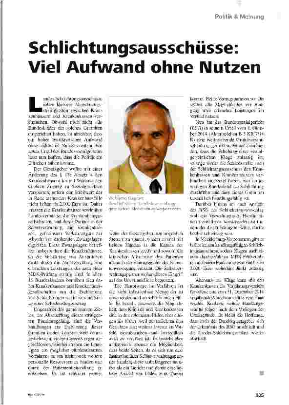 Vorschauseite 1: Schlichtungsausschüsse: Viel Aufwand ohne Nutzen