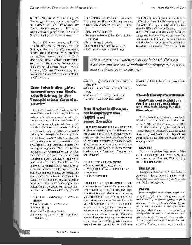 Vorschauseite 2: Die europäische Dimension in der Pflegeausbildung