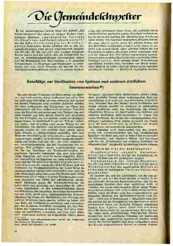 Vorschauseite 1: Ratschläge zur Sterilisation von Spritzen und anderen ärztlichem Instrumentarium