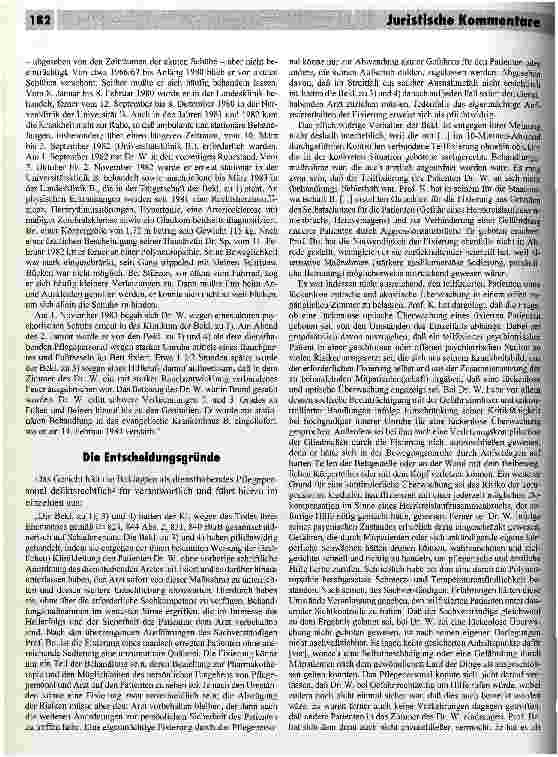 Vorschauseite 2: Die Teilfixierung eines Patienten Abgrenzungsfragen des pflegerischen vom ärztlichen Dienst